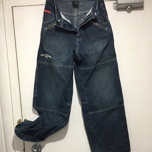 VINTAGE EXCO PATCHWORK WIDE LEG JEANS SIZE 26 - Picture 8 of 11